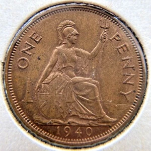 1940 British Cent. BU. KM# 845. Very Nice Coin.  3.71 - Picture 1 of 6