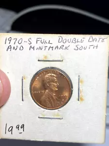 1970 S United States 1 Cent Full Double Date / Mintmark South Error Coin - Picture 1 of 2