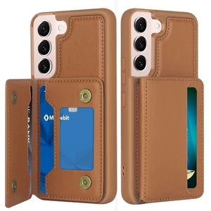 Samsung Galaxy S22 Leder Geldbörse Etui Kartensteckplatz + 2 Displayschutzfolien uvp £ 7,99 - Bild 1 von 1