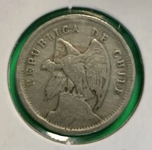 1922 Chile 10 Centavos Condor Münze KM#166 Kupfer-Nickel Vogel 🇨🇱 Südamerika - Bild 1 von 3