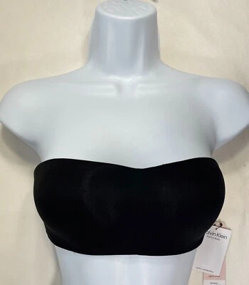 NWD Calvin Klein Women's S Form to Body Lightly Lined Bandeau Bra QF7783 Black - Image 1 of 4