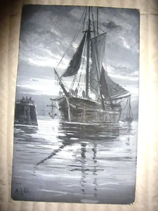 Ölgemälde Bild Segelschiff Marine Ölbild Segler Gemälde See Modellschiff Schiff - Bild 1 von 8