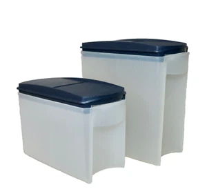 Tupperware 2 Modular Mates Squares Black Flip Seal 1 L & 1.6 L #5236 5389 & 5237 - Picture 1 of 24