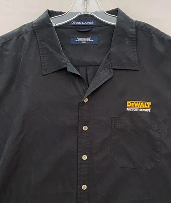 DeWalt Factory Service Black Bahama Camp Shirt Button Up 3XL Devon & Jones - Image 1 of 4