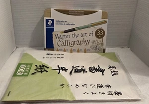 NEW Staedtler* Calligraphy Set - 33 Pieces Plus 100 Sheets Japanese Paper - Picture 1 of 9