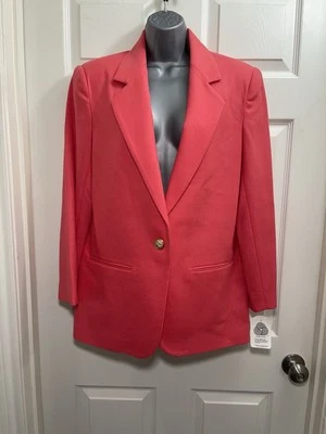 VTG Savannah 100% Wool Blazer Jacket Size 8 Coral Gold One Button  - Image 1 of 4