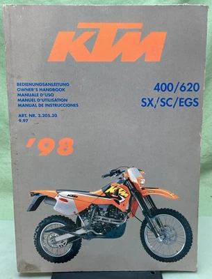 Original KTM 320530 400/620 SX/SC/EGS Manual del propietario 1998 Foto 1 de 4