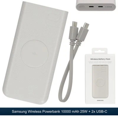 Original Samsung Induktive Powerbank EB-U2510 10000 mAh 25W Ladegerät 2x USB-C - Bild 1 von 4