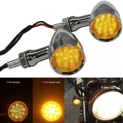 Motorcycle LED Turn Signal Brake Lights DRL For Harley Bobber Chopper Cafe Racer Foto 1 de 4