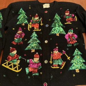 Vintage Marisa Christina Classics Weihnachts Strickjacke Pullover Gr. M 90er Urlaub - Bild 1 von 15