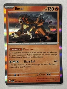 2023 Pokemon TCG Entei Holo Rare SV03: Obsidian Flames 030/197 Ungraded - Bild 1 von 2