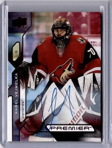 Karel Vejmelka Rookie Auto 2021-22 UD Premier  #140 Arizona Coyotes Utah - Picture 1 of 2