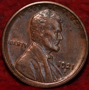 Uncirculated 1921-S San Francisco Mint Mint Copper Lincoln Wheat Cent - Picture 1 of 2