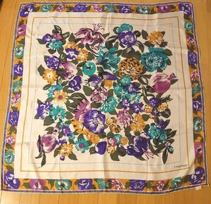 Longchamp Women Wallet Large Silk Scarf Flower Pattern Limited Edition VHTF Rare - Picture 1 of 10