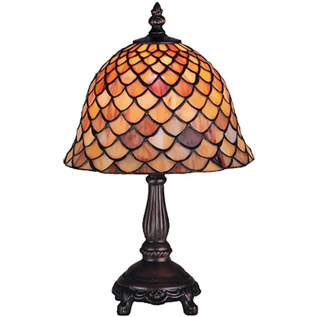 Tiffany-style Fishscale 13.5-inch Mini Lamp Beige - Image 1 of 1