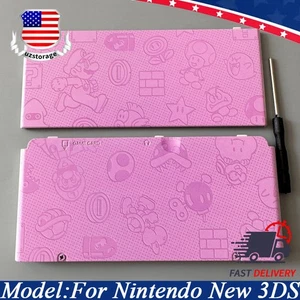 Para Nintendo Nuevo 3DS Rosa Mario Carcasa Carcasa Carcasa Placa Frontal Cubierta Trasera - Imagen 1 de 5