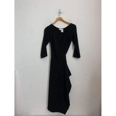 MaxMara 意大利制造黑色迷笛裹身连衣裙 4 码 — 第 1/4 张图片