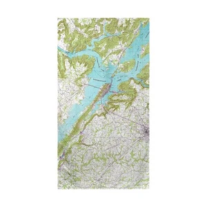 Betsy Drake Lake Guntersville, AL Nautical Map Beach Towel - Picture 1 of 1