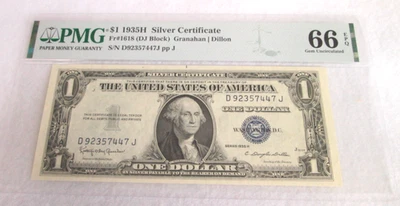 Friedberg #1618, 1935H, $1 Silver Certificate, PMG/EPQ 66 - Image 1 of 2