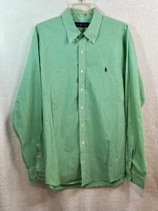 Polo Ralph Lauren Men’s LS Shirt Green White Check Button Down  XL - Picture 1 of 7
