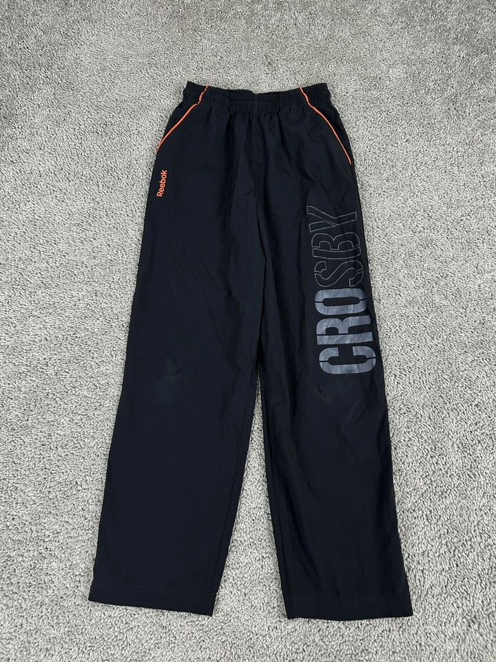 Pantalones de chándal Reebok Crosby SC87 juveniles 10 negro naranja ribete atlético hockey Foto 1 de 4