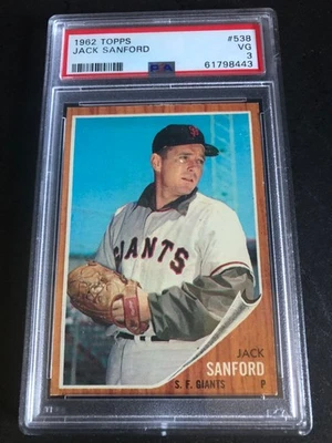 1962 Topps Jack Sanford #538 PSA 3 - Image 1 of 2