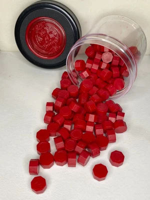 100 contas de cera de vedação rosa vermelha contagem - Imagem 1 de 3