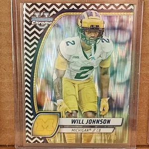 Will Johnson 2024 Bowman Univ Chrome Black & White Stealth #11/48 Michigan - Picture 1 of 3