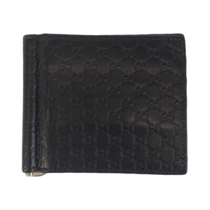 GUCCI Micro Guccisima 544478 Card Case Money Clip Black Black SilverHardware - Picture 1 of 9
