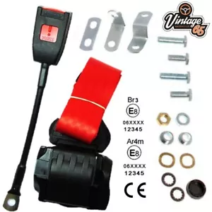 Kits clásicos de cinturones de seguridad delanteros individuales totalmente automáticos de inercia rojos aprobados E - Imagen 1 de 7
