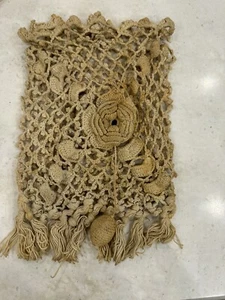 Antique Edwardian Crocheted Drawstring Bag Reticule Pouch (Read) - Picture 1 of 6