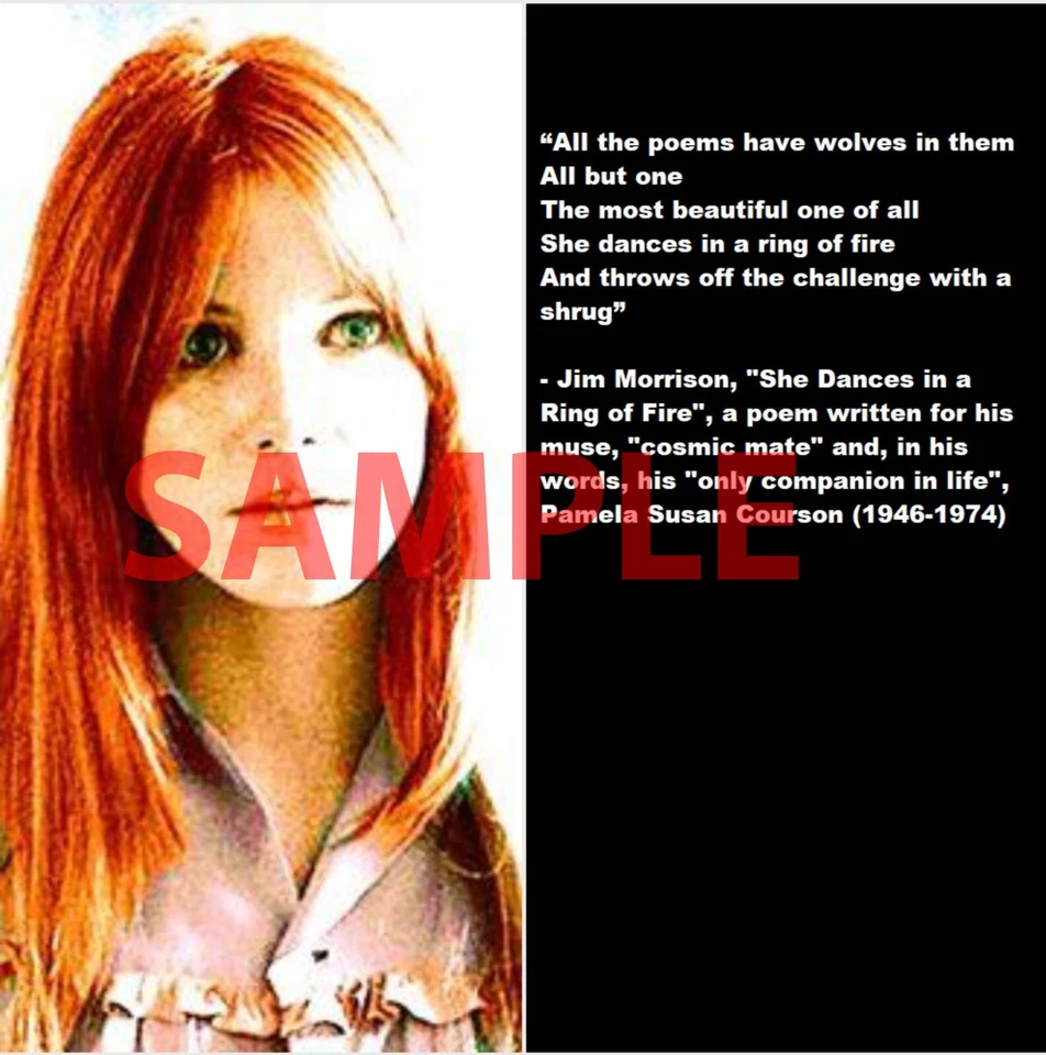 The Doors Jim Morrison's Wife Pamela Courson Poems 8” X  10” Photo - Image 1 of 1