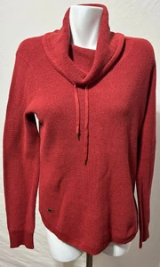 Ralph Lauren Damen Strickpullover Oberteil Burnt Orange Wasserfallausschnitt Large Neu mit Etikett - Bild 1 von 8