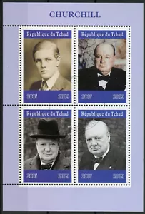 More details for chad winston churchill stamps 2019 cto politicians famous people 4v m/s