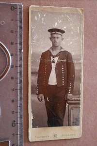 splendida vecchia foto CDV - Ritratto di marinaio I Cantiere Div. L2 ?? Schleswig - Foto 1 di 3