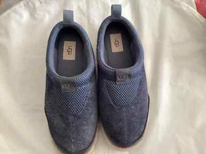 UGG Tasman IOE Signature Blue Slipper Size 10 1155197 Suede/Leather-Pre-owned - Picture 1 of 9