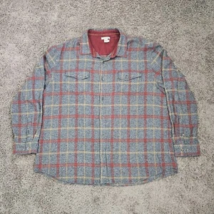 Carbon 2 Cobalt Shirt Men's Size XL Red Plaid Cotton Pocket Flannel Button - Picture 1 of 8
