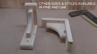140x180mm Solid Pine Arch Wooden Shelf Brackets-5 Other Sizes-See Description - Image 1 of 4