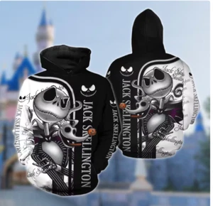 Jack Skellington Halloween 3D HOODIE HALLOWEEN GIFT CHRISTMAS GIFT OVER PRINT - Picture 1 of 3