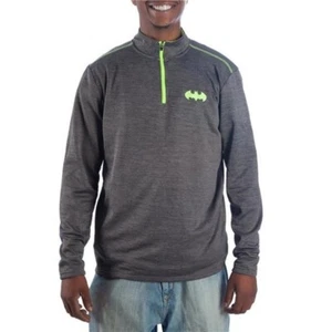 Batman Mens Pullover 1/4 Zip Charcoal Heather Jacket NWT S-2XL - Picture 1 of 5