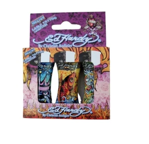 9 Accendini Ed Hardy Accendini da Collezione, Ciascuno Confezione da 3 x 3 Ricaricabili - Foto 1 di 4