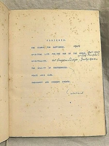 Annie Besant - Typescripts of Lectures - Tovey, Edith Ward - Handwritten Notes - Picture 1 of 9