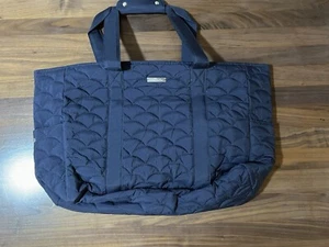 Aime Leon Dore ALD Nylon Scallop Quilted Tote Bag in Navy Engraved Metal Logo - Picture 1 of 7