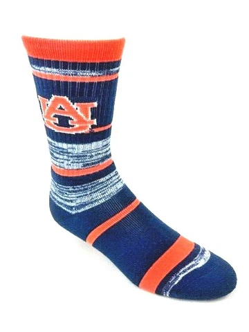 Auburn Tigers Navy & Orange RMC Stripe Deuce Crew Socks Cover