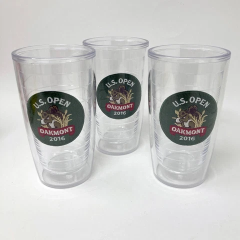 Set of 3 US Open 2016 Oakmont 16oz Tervis Tumblers Cups Cover