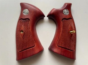 Nueva empuñadura para S&W, K/L REUND BUTT madera dura a cuadros empuñaduras negras abiertas; Vim02 - Imagen 1 de 6