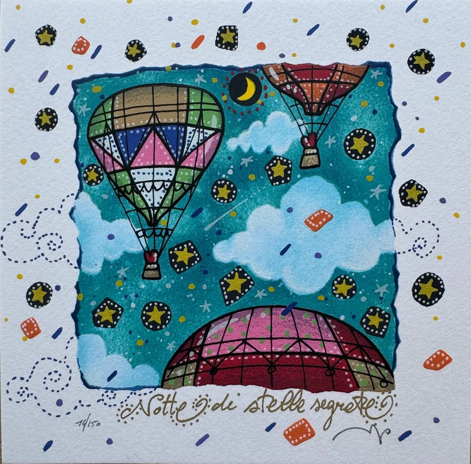 Notte di stelle segrete Andrea Agostini Opera SERIGRAFIA su Carta Numerata - Immagine 1 di 1
