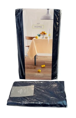 J.C. Penney Mitchell Tablecloth Set (1) 70" Round (1) Pair of Cloth Napkins Navy - Image 1 of 4