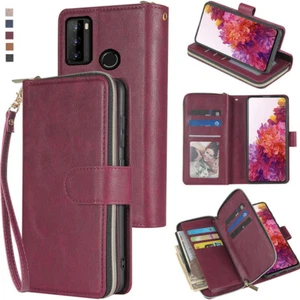 Funda billetera BLU G51 Plus 9 ranuras con cremallera para tarjetas soporte abatible cuero para teléfono - Imagen 1 de 42