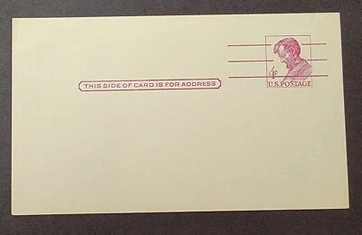 United States Scott UX48 Postcard (1962) Mint NH  Abe Lincoln - Image 1 of 2